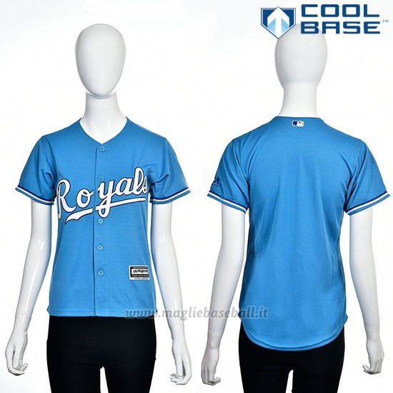 Maglia Baseball Uomo Kansas City Royals Blu Majestic Collezione Cool Base